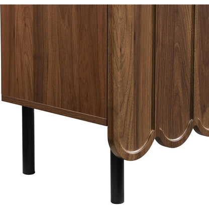 Schmaler Schrank mit Wellentüren & Rebound-Mechanismus (120x35x80)