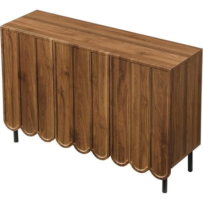 Schmaler Schrank mit Wellentüren & Rebound-Mechanismus (120x35x80)