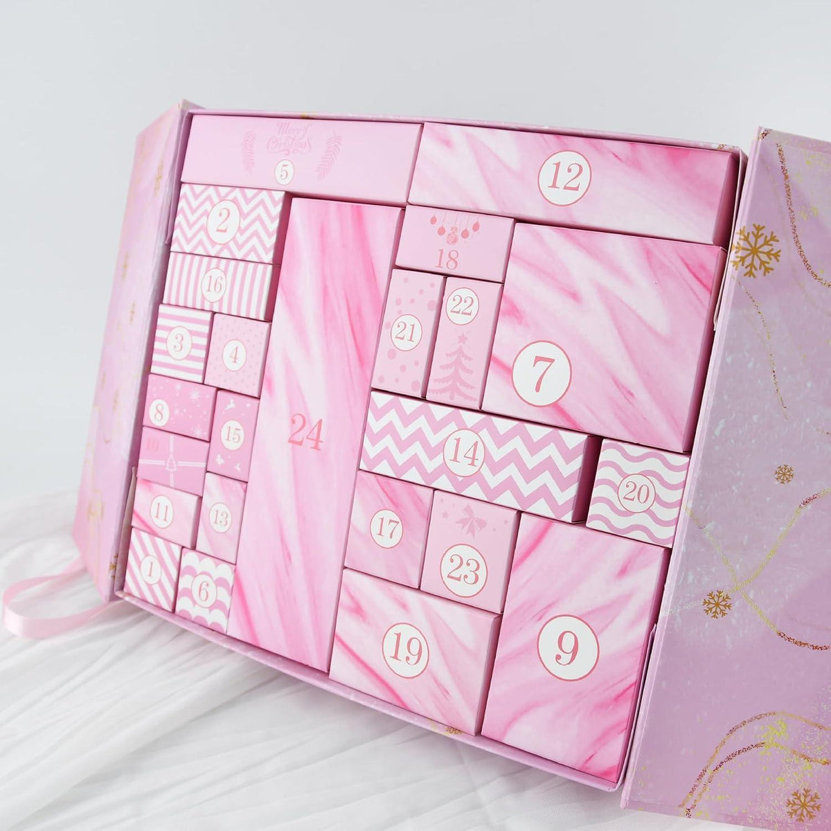 Adventskalender zum Befüllen 2025 – Rosa Weihnachtskalender DIY