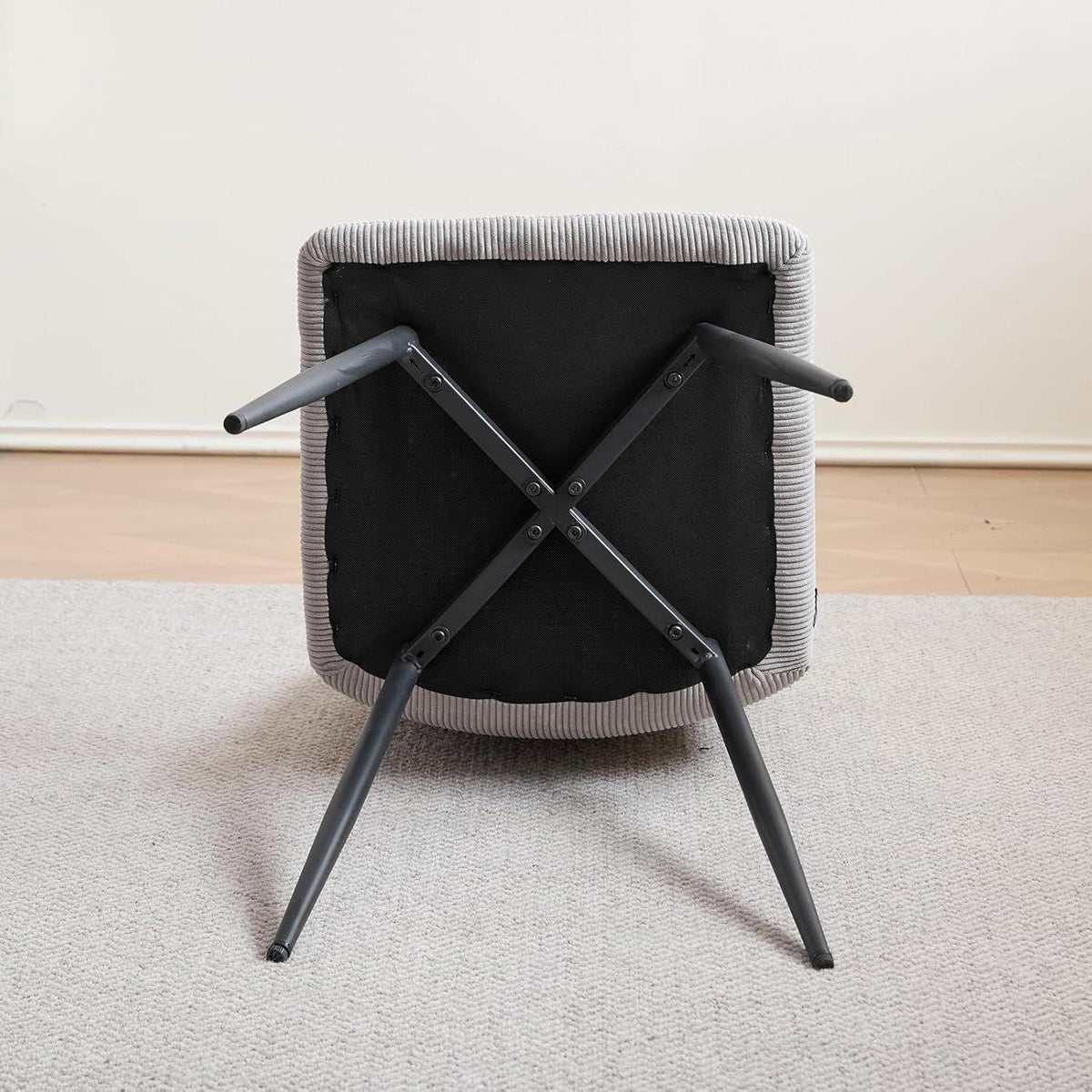 Moderner Esszimmerstuhl 2er-Set, Grau Cordpolsterung