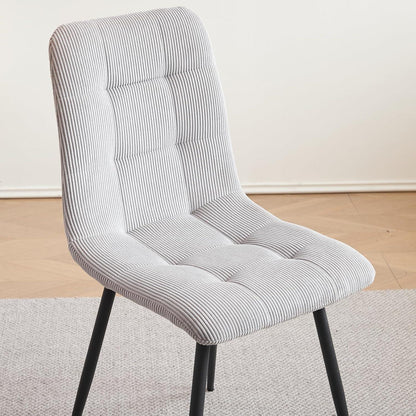 Moderner Esszimmerstuhl Set (8) – Grau Cord Polster