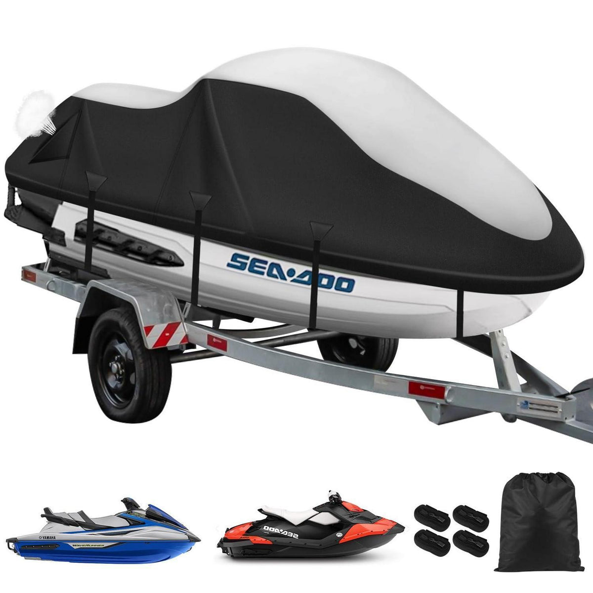 Jet Ski Abdeckung 900D, XL (290-305cm) mit Windschutz