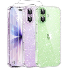 iPhone 17 Hülle Klar Glitzer mit 2x Schutzfolie