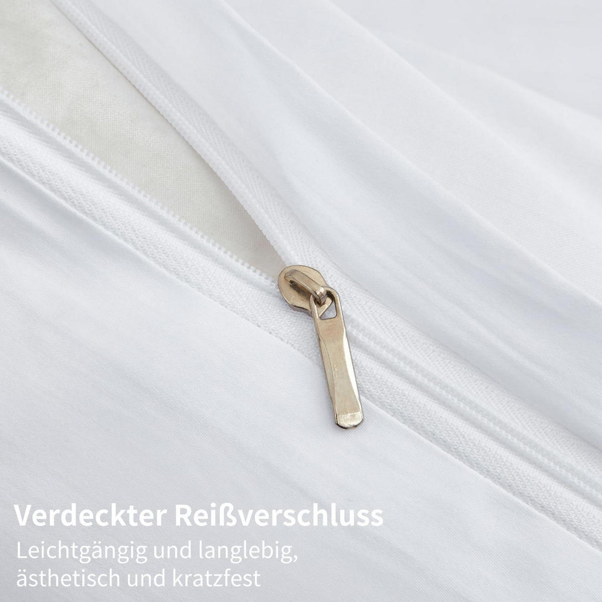 Mako Satin Bettwäsche Set 220x240 Weiß – Weich & Kühlend