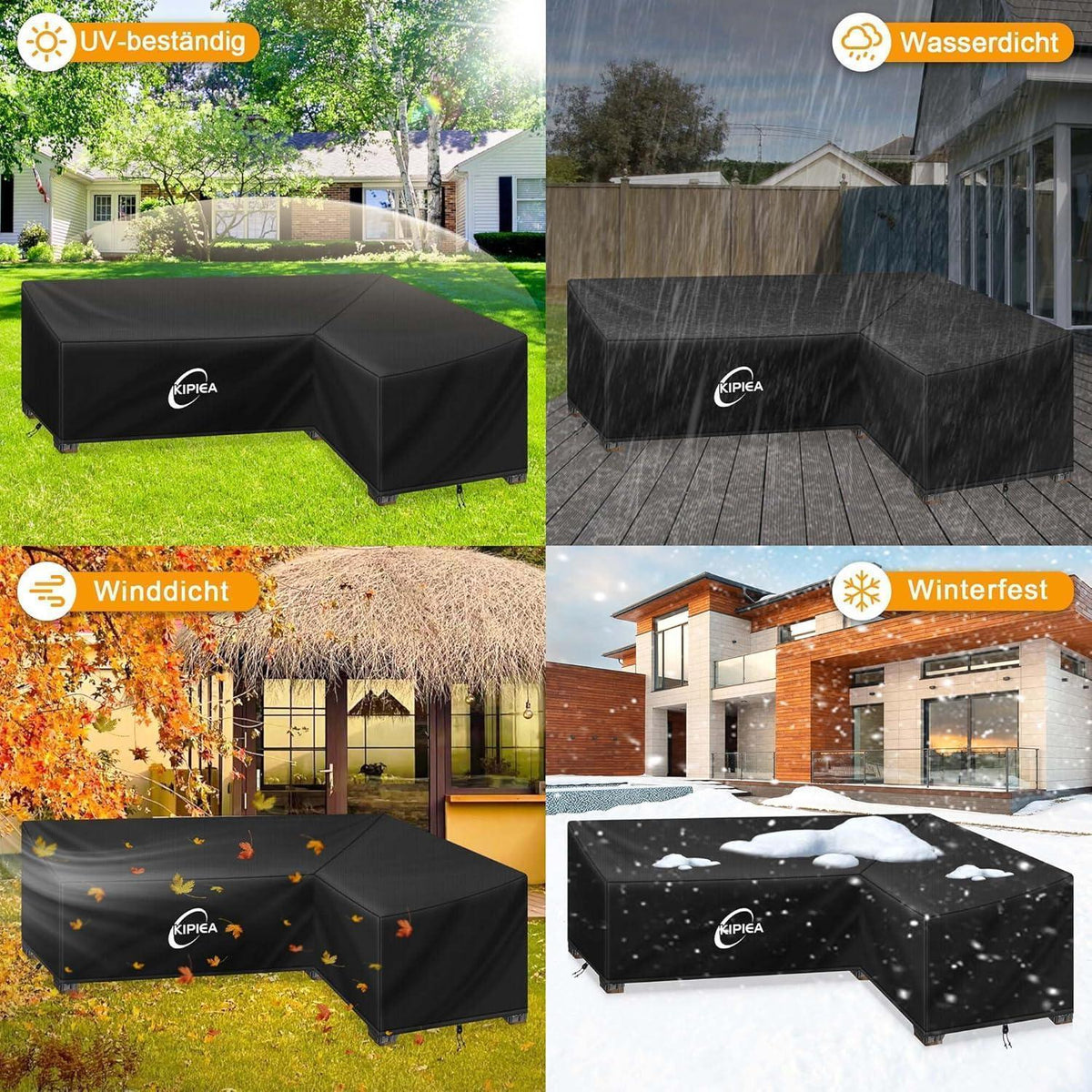 L-förmige Gartenmöbel Abdeckung – Wasserdicht & Winterfest