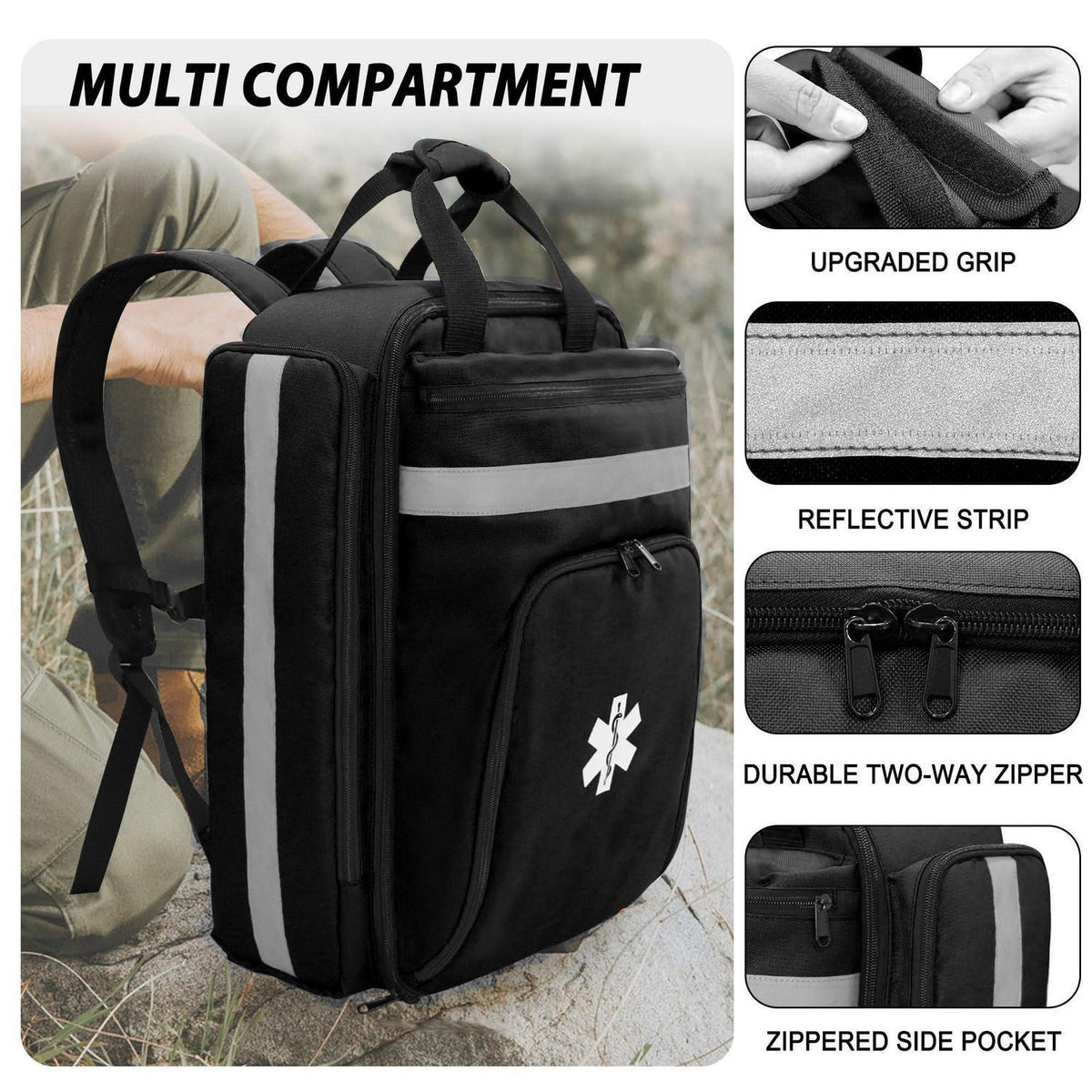 Erste-Hilfe-Rucksack Taktisch Reflektierend – Camping & Outdoor