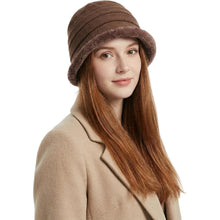 Warmer Damen Fischerhut Winter Vintage Faltbar Fleecegefüttert