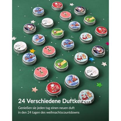 24 Duftkerzen Adventskalender für romantische Weihnachtsmomente