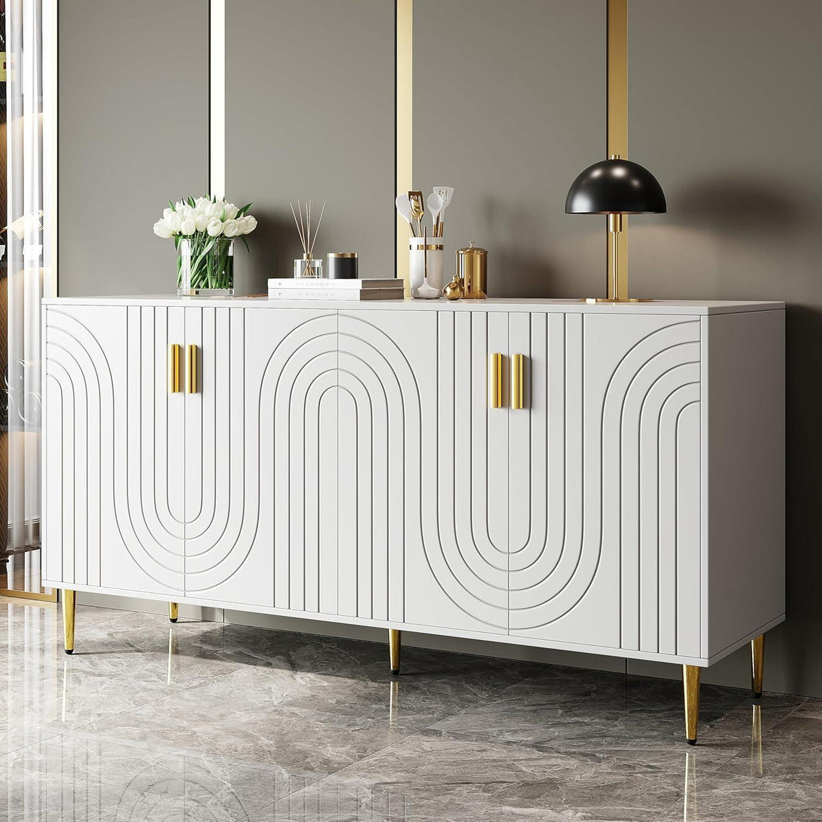 Flur Schrank mit Türen & Kippschutz – Schmale Kommode für Zuhause