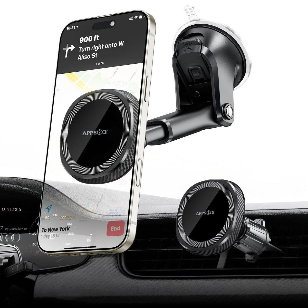 3-in-1 Magsafe Handyhalterung Auto – Drehbar & Verstellbar