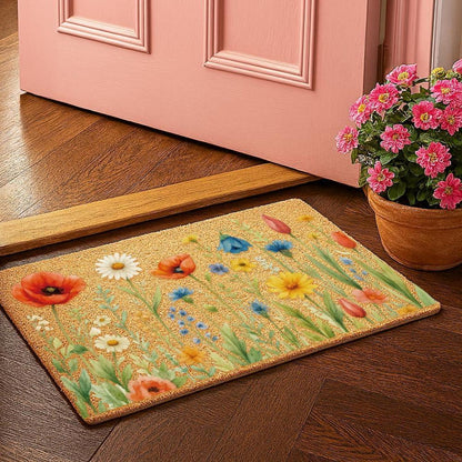 Vintage Wildflower Fußmatte – Rutschfest & Dekorativ 43x76cm