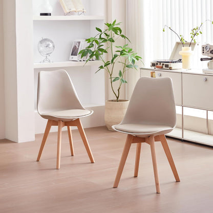 Runder Esstisch Set mit 4 Stühlen – Dunkelbraun & Khaki
