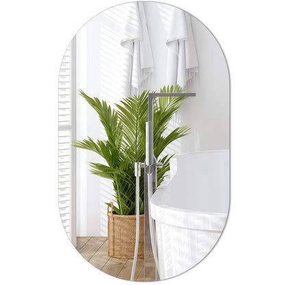TSKDKIT Klebespiegel Oval 50x35cm – Rahmenloser Wandspiegel