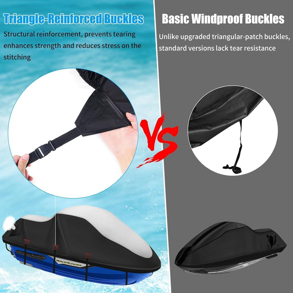JetSki Abdeckplane 900D, 2XL, Silber-Schwarz
