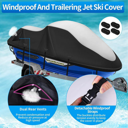 JetSki Abdeckplane 900D, 2XL, Silber-Schwarz