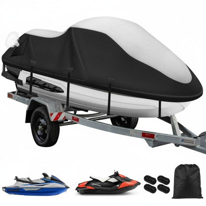 Jet Ski Abdeckplane 900D Wasserdicht 3XL Silber-Schwarz