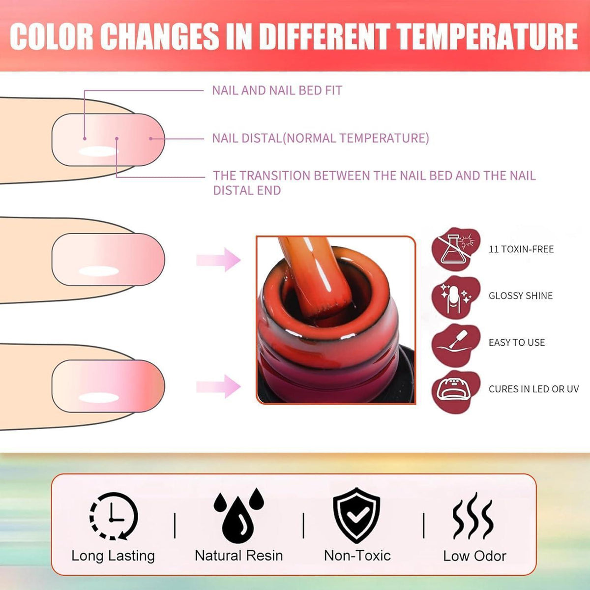 Farbwechselndes Orange UV Gel Nagellack 8ml