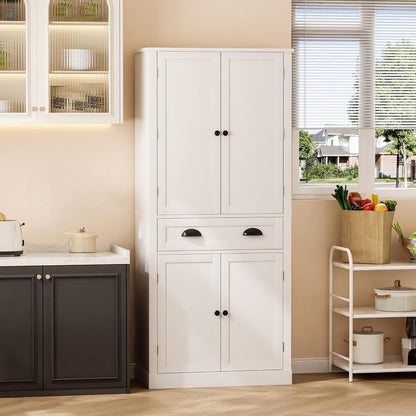 Küchenschrank Weiß 80x40x182cm | Hochschrank mit Schublade & Ablagen