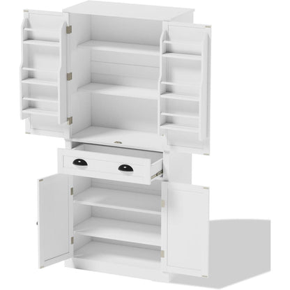 Küchenschrank Weiß 80x40x182cm | Hochschrank mit Schublade & Ablagen