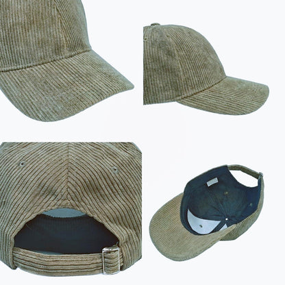 Cord Baseball Cap Damen Herren Verstellbar Warme Winter Mütze Armeegrün