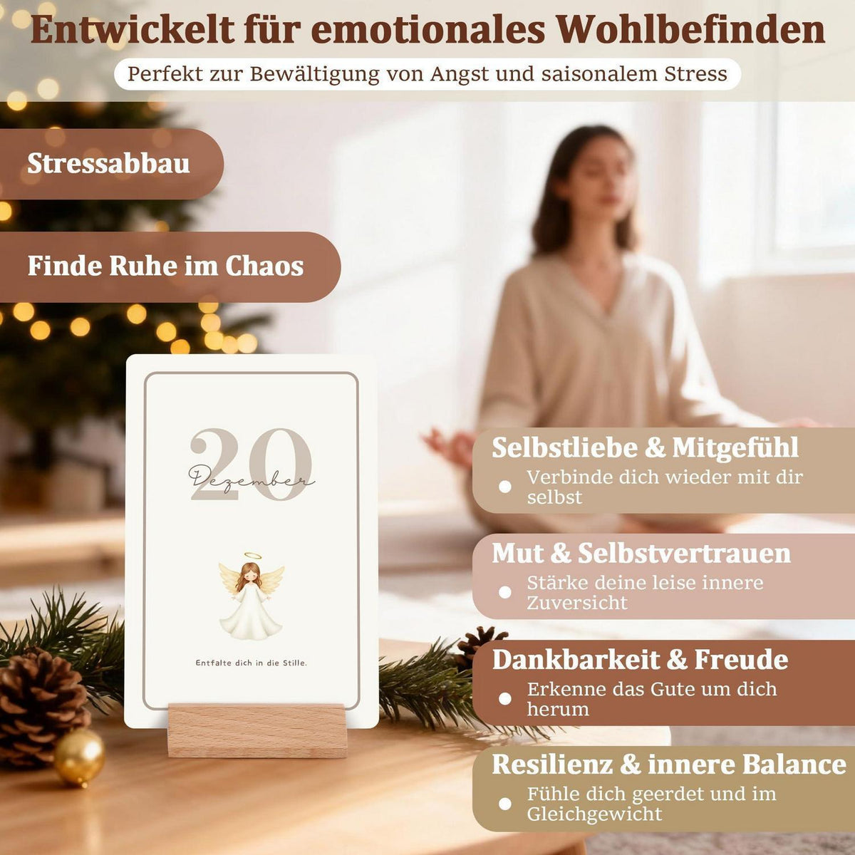 Achtsamkeits-Adventskalender für Frauen mit 24 Affirmationskarten