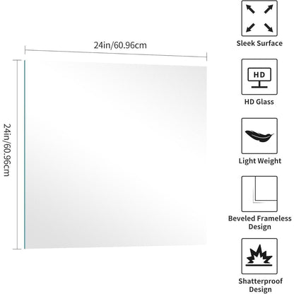 Rahmenloser Badezimmerspiegel 61x61 cm – Modern & Bruchsicher