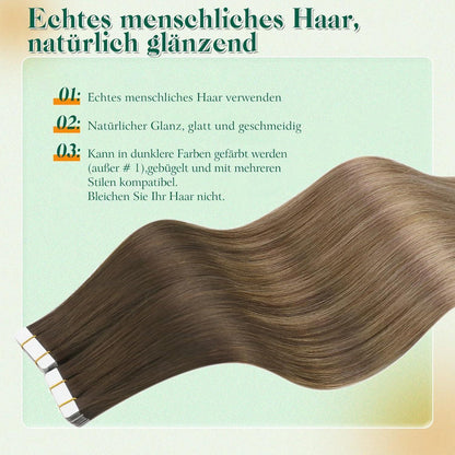 Echthaar Tape Extensions Blond Balayage 45cm 40g