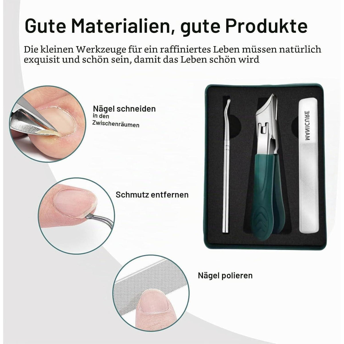 3-teiliges Nagelknipser Set für dicke & eingewachsene Nägel