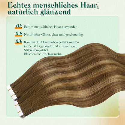 Echthaar Tape Extensions Ombre Blond 45cm