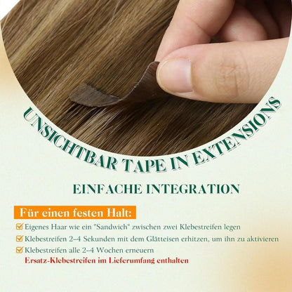 Echthaar Tape Extensions Ombre Blond 45cm
