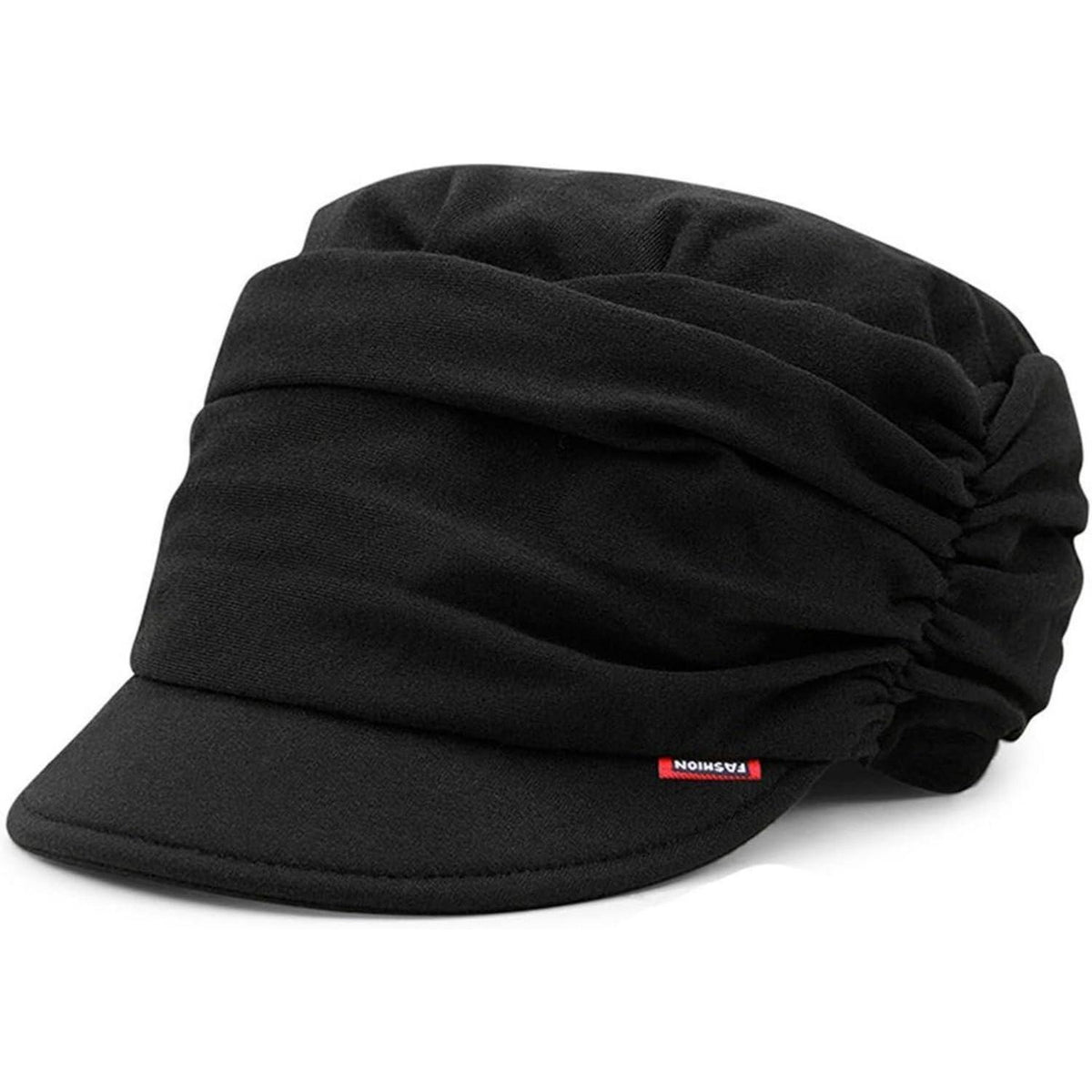 Weiche Damen Schirmmütze Ballonmütze Chemo Turban Schwarz