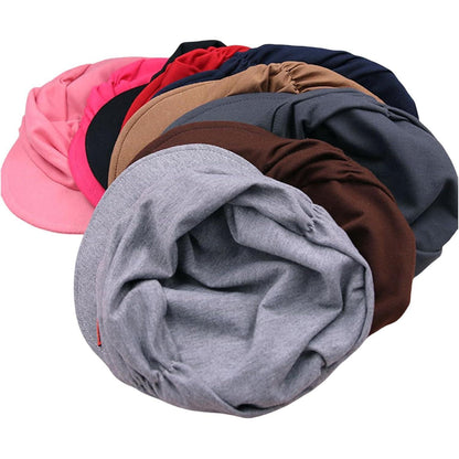Weiche Damen Schirmmütze Ballonmütze Chemo Turban Schwarz