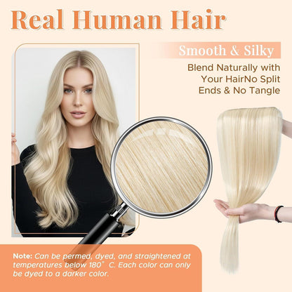 Echthaar Haarverlängerung Platinblond 55cm mit 5 Clips