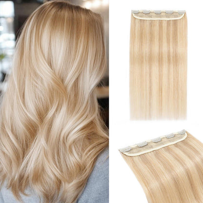 Clip In Echthaar Extension – Ascheblond/Blond 50cm
