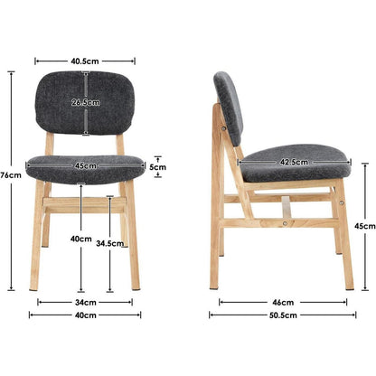 Esszimmerstühle Set 4 Grau – Bequeme Polsterstühle Holzrahmen
