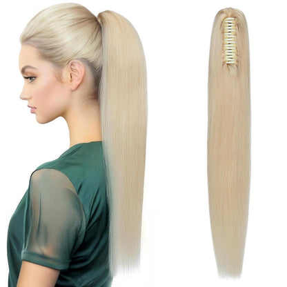 Echthaar Pferdeschwanz Clip-In 35cm Blond #613
