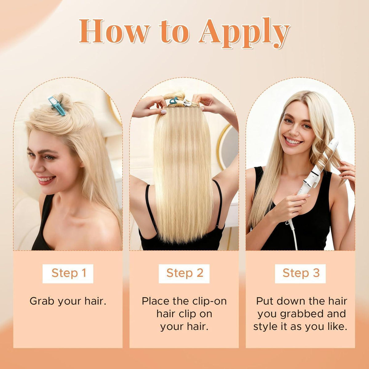 Clip In Haarverlängerung Echthaar Ascheblond 45cm - 50g