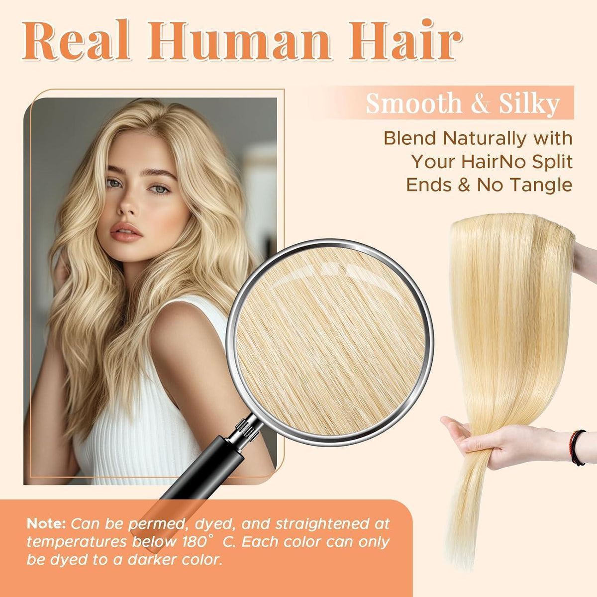Echthaar Clip-In Extension Blond 35cm – Volumenspendend & Vielseitig
