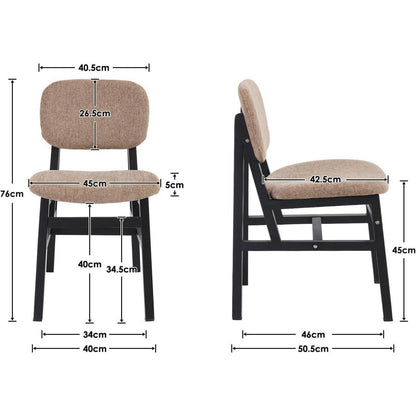 Esszimmerstühle 4er Set Braun, Chenille Polsterstuhl