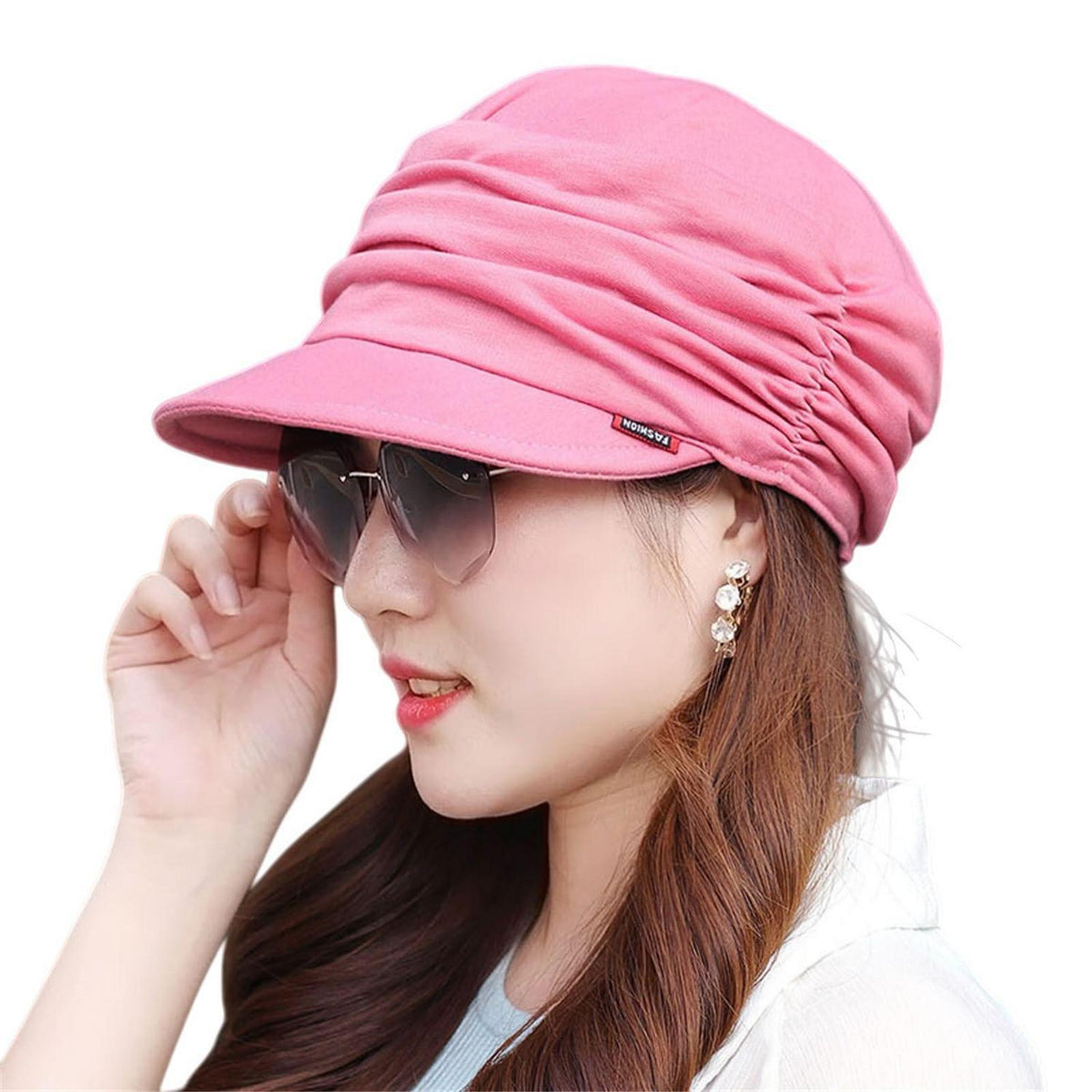 Weiche Damen Schirmmütze Ballonmütze Chemo Turban Rosa