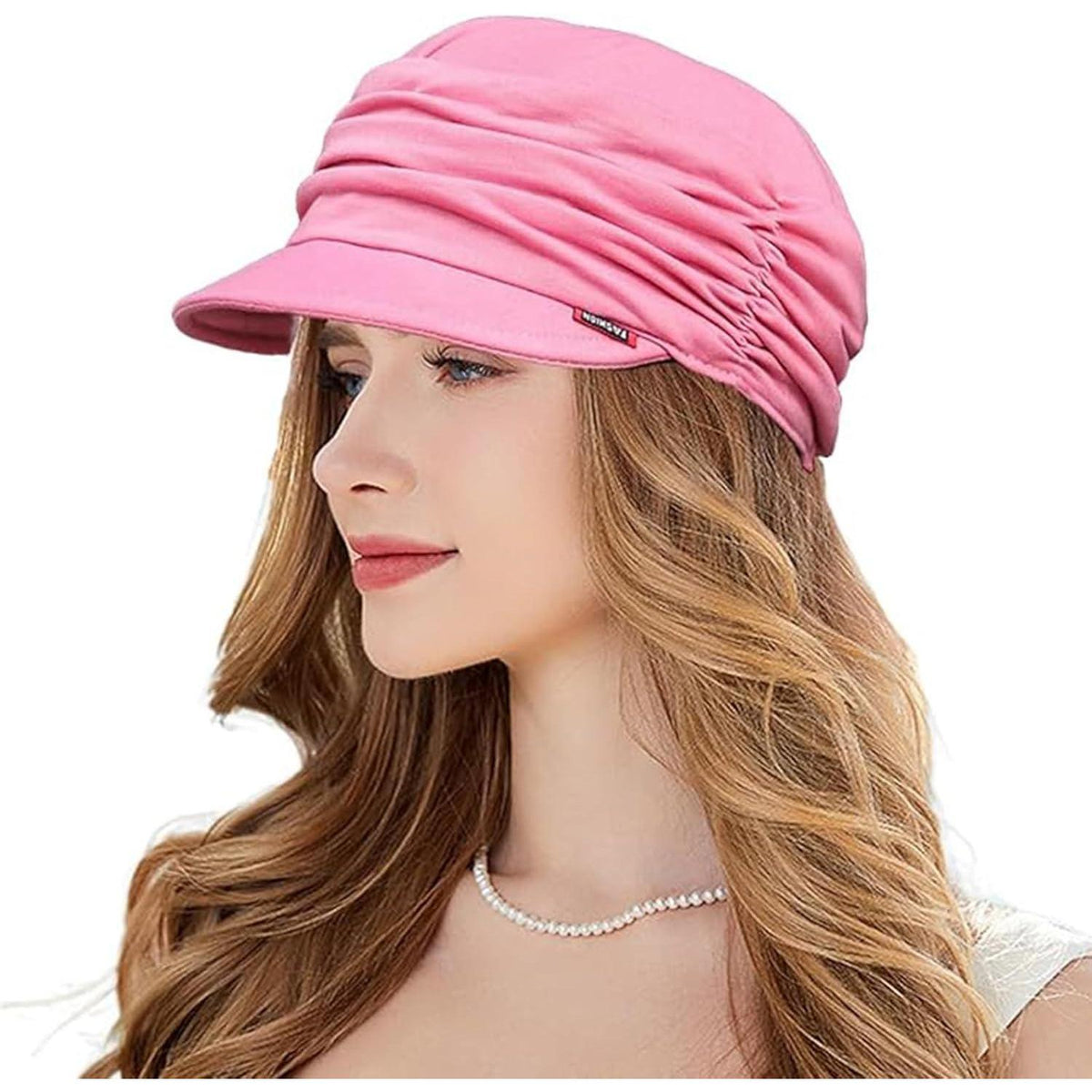 Weiche Damen Schirmmütze Ballonmütze Chemo Turban Rosa