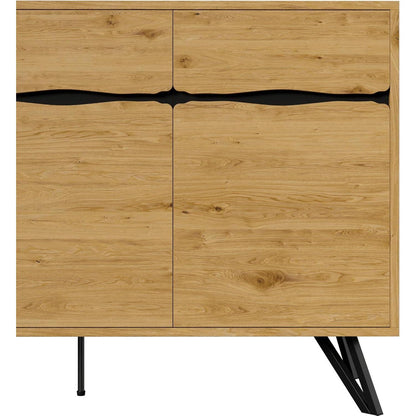 Modernes Sideboard mit 3 Türen | Holzoptik & Metallbeine
