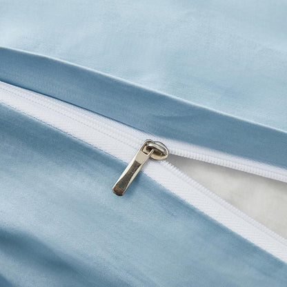 Mako Satin Bettwäsche Set 220x240 Hellblau Baumwolle