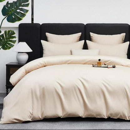 Mako Satin Bettwäsche Set 220x240cm Beige, 3-teilig