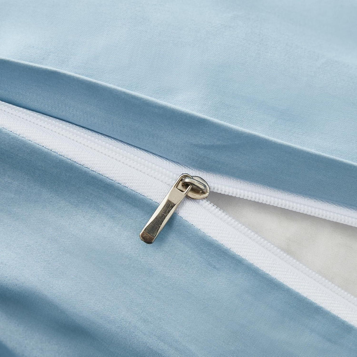 Mako Satin Bettwäsche Set 135x200cm Hellblau Baumwolle