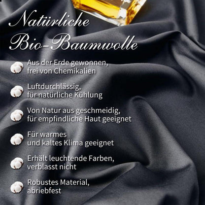 Gezu Mako Satin Bettwäsche Set 155x220cm Grau 3tlg.