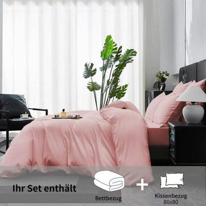 Rosa Mako Satin Bettwäsche Set 155x220cm - 3-teilig