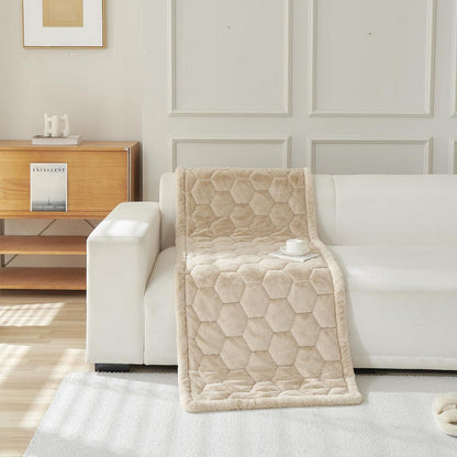 Gestepptes Samt Sofakissen 90x210cm Hellbraun – Luxuriös & Rutschfest