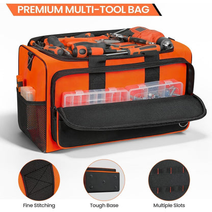 Werkzeugtasche 14 Taschen 50x29x26cm Robust 600D Schwarz-Orange