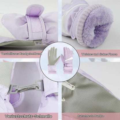 Damen Winter Ski Handschuhe thermisch winddicht hellviolett